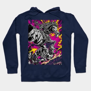 Skulls and horses abstract Hoodie